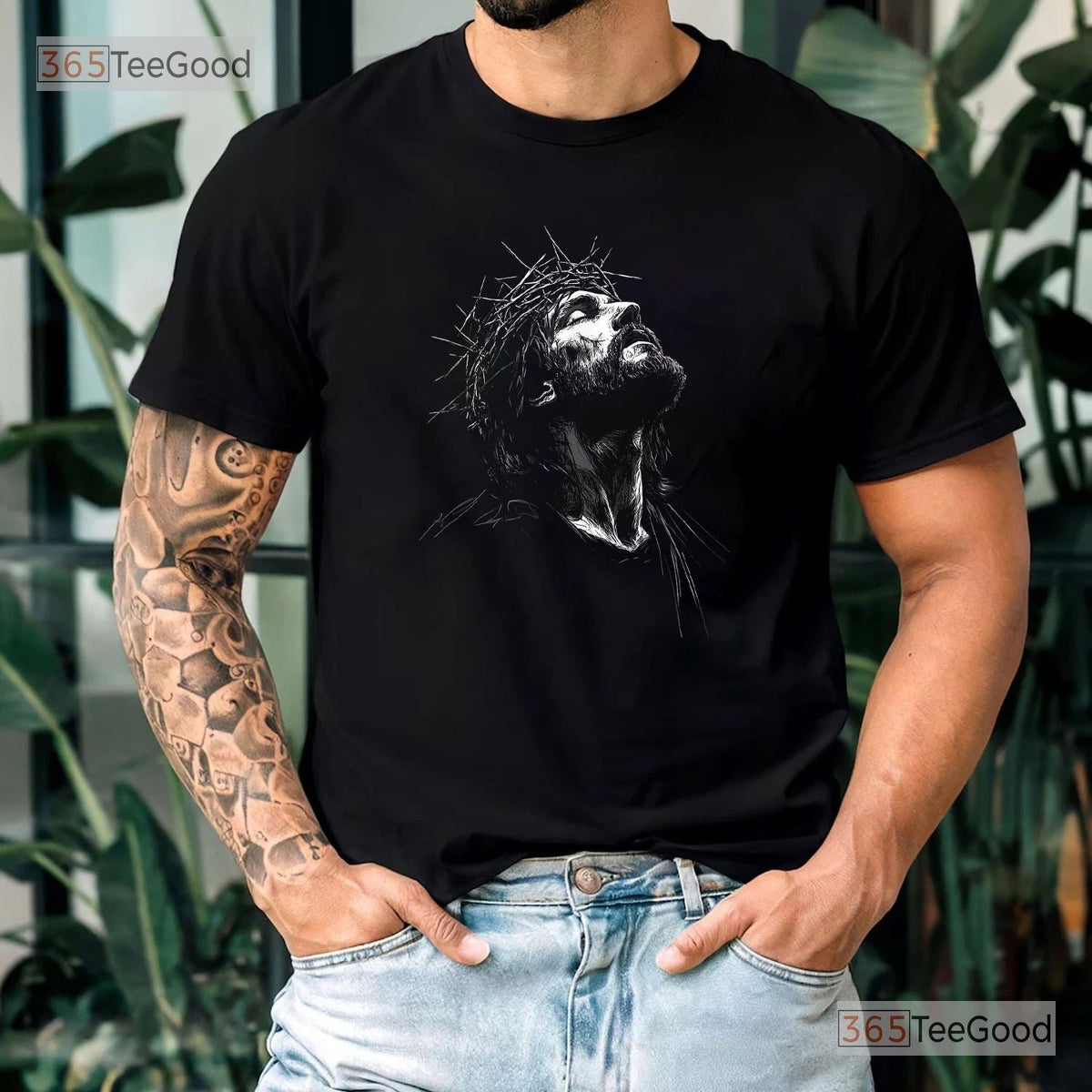 Jesus Christ Religious Faith Shirt, Simple Christian Graphic Tee For Men Unisex
