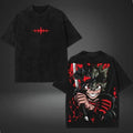 Anime Warrior Vintage Graphic 2-Sided Cotton Streetwear Tee Unisex
