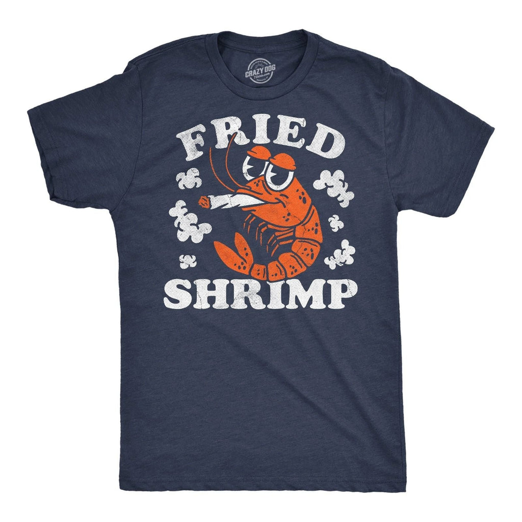 Mens Funny T Shirts Fried Shrimp Sarcastic 420 Graphic Novelty Tee for Men Unisex