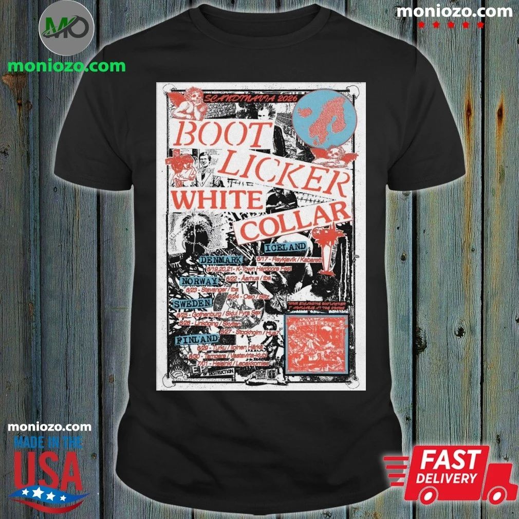 Original BootLicker And White Collar Scandinavia 2026 Tour Poster Unisex