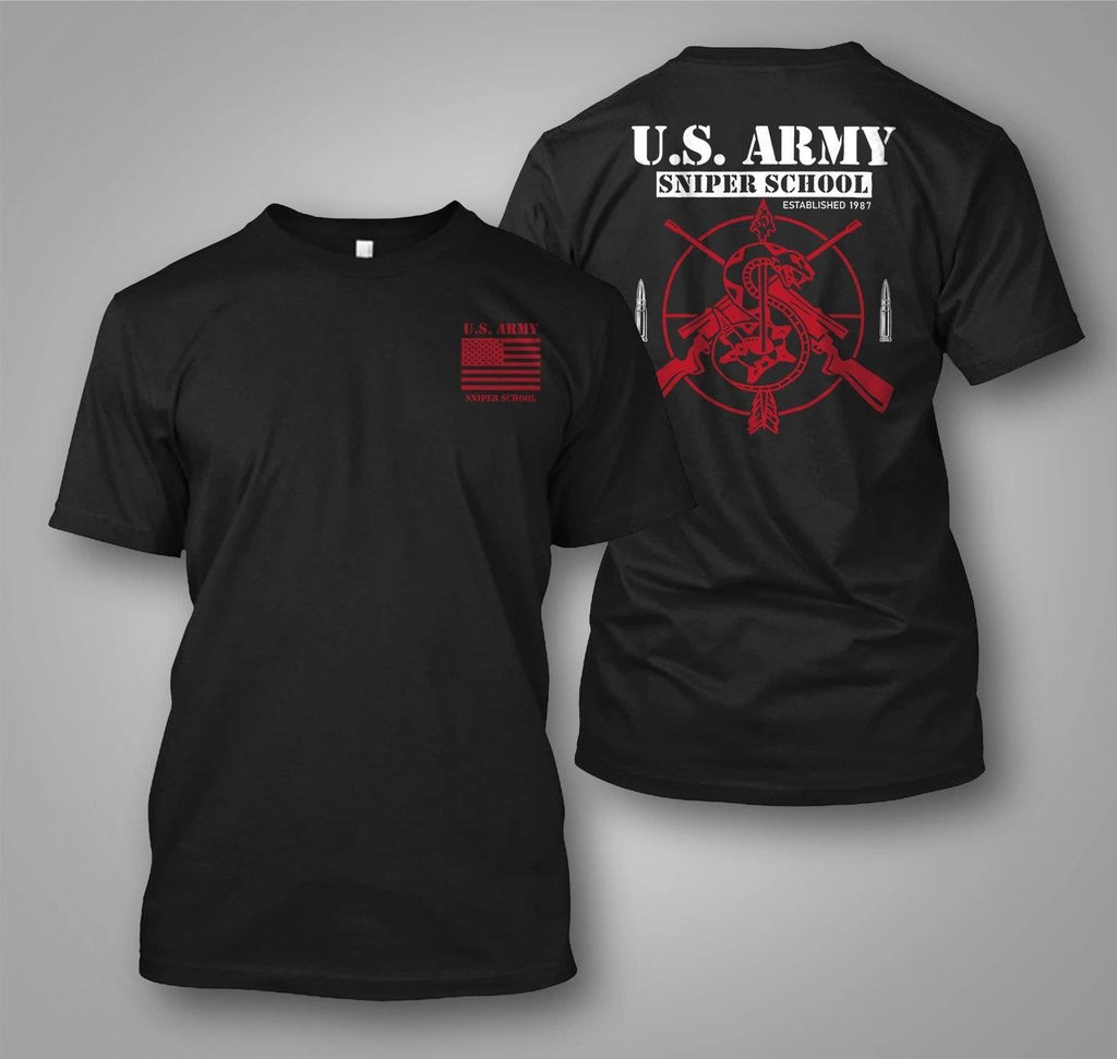 NEW Army Special Force Sniper School - Custom Men's Back and front Tee Unisex
