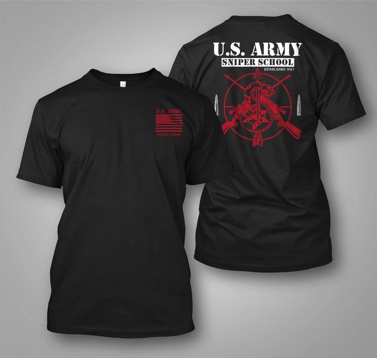 NEW Army Special Force Sniper School - Custom Men's Back and front Tee Unisex