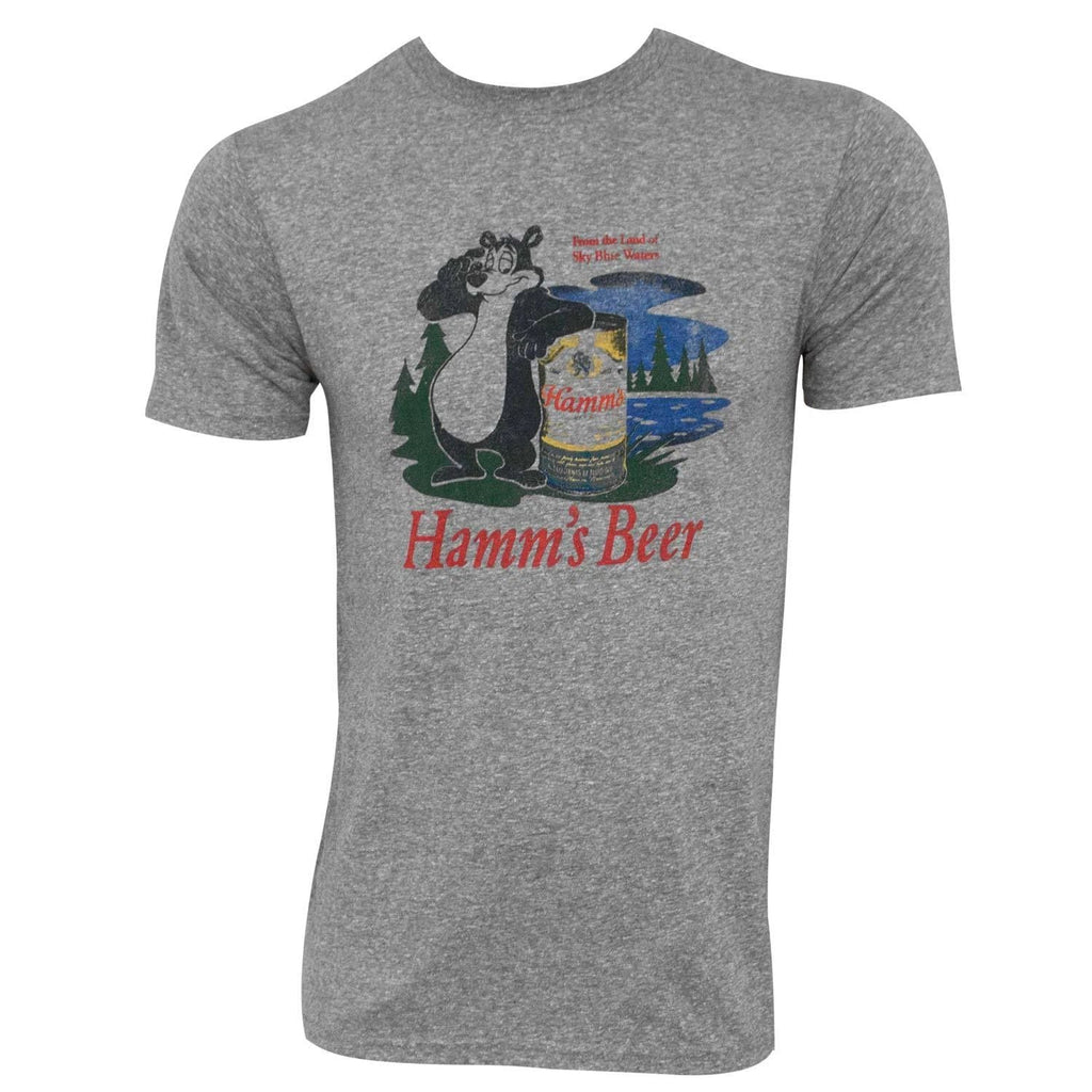 Hamm's Bear Logo Heather Retro Brand Men's TShirt Grey Unisex