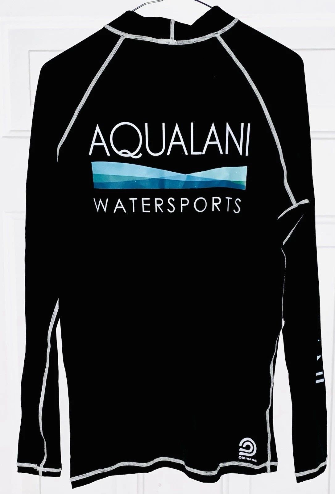 Aqualani Watersports Hawaii Shirt Adult Large Black 2 Side Graphics Long Sleeve Unisex