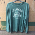 Life is Good Shirt Mens Green “ Keep It Simple” Long Sleeve Sz Large Unisex