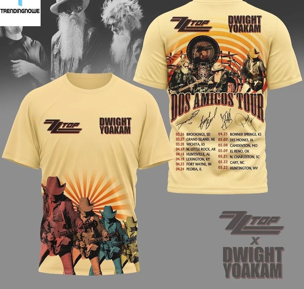 ZZ Top Dwight Yoakam Dos Amigos Tour 2026 3D Unisex