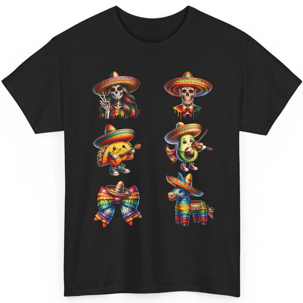 Cinco De Mayo T Shirt Sugar Skull Taco Avocado Fiesta Piñata Graphic Top Unisex