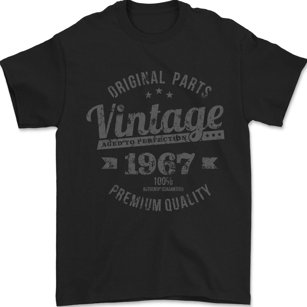 Vintage Year 59th Birthday 1967 Mens 100% Cotton Black Unisex