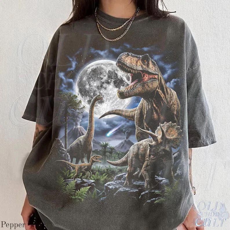 Vintage Dinosaur Graphic Comfort Tee Retro Style Shirt Men Women Unisex