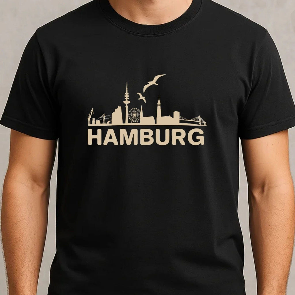 Mens Hamburg Skyline Motif Cotton Size S to 5XL Unisex