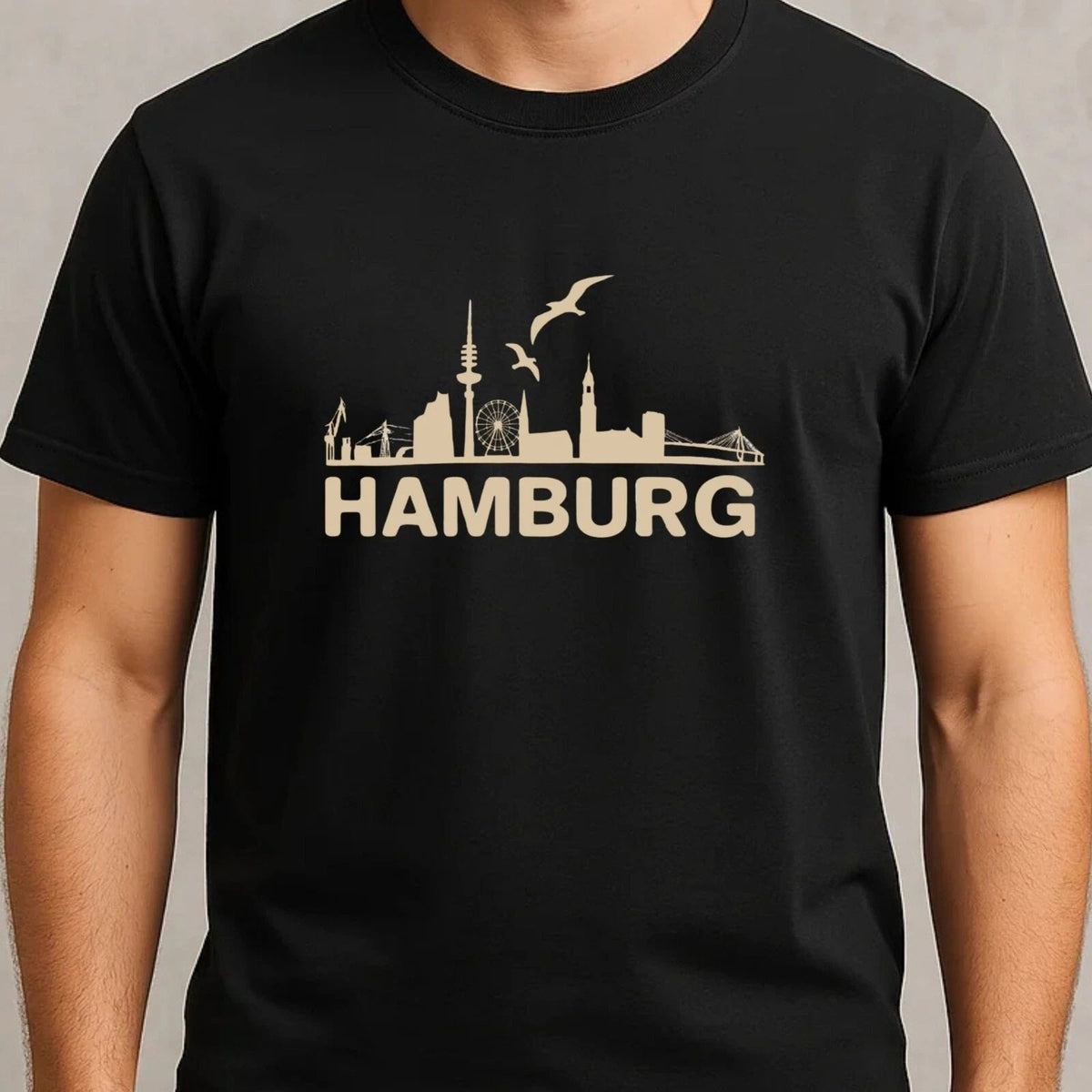 Mens Hamburg Skyline Motif Cotton Size S to 5XL Unisex