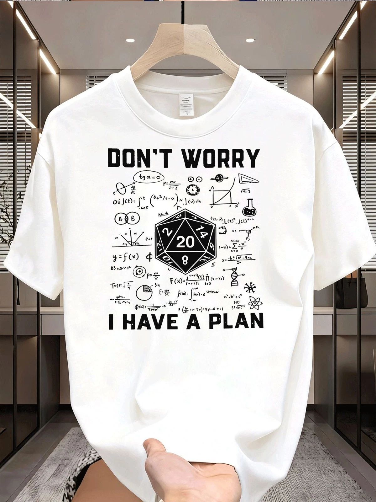 Don't Worry I Have a Plan Funny Nerd Dice Math Graphic Geek Tee Unisex
