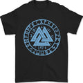 Valknut Circle With Viking Text Blue Print Mens 100% Cotton Unisex