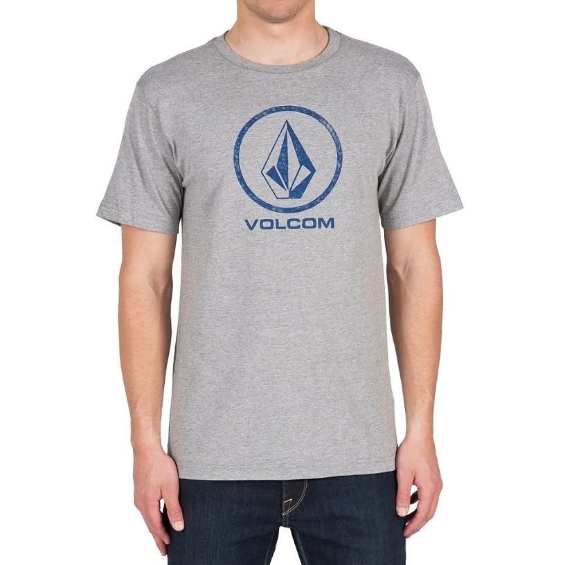 NEW VOLCOM SURF FADE STONE MEN'S TEE T SHIRT HEATHER GREY M MEDIUM ZZ82 Unisex
