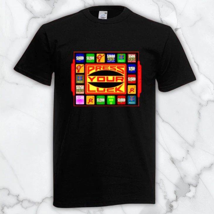 Press Your Luck Game Show Men's Black Graphic T Shirt Unisex