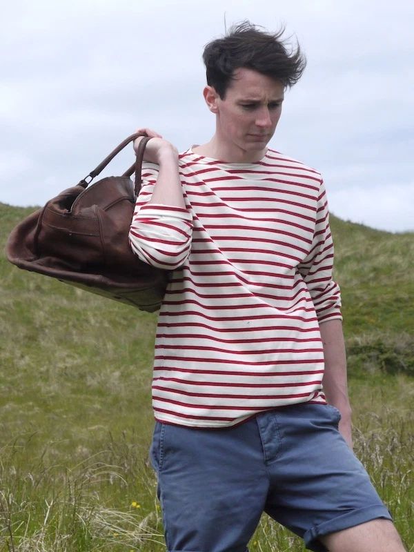 Breton Shirt by Saint James – Minquiers Moderne in Cream & Persian Red Unisex