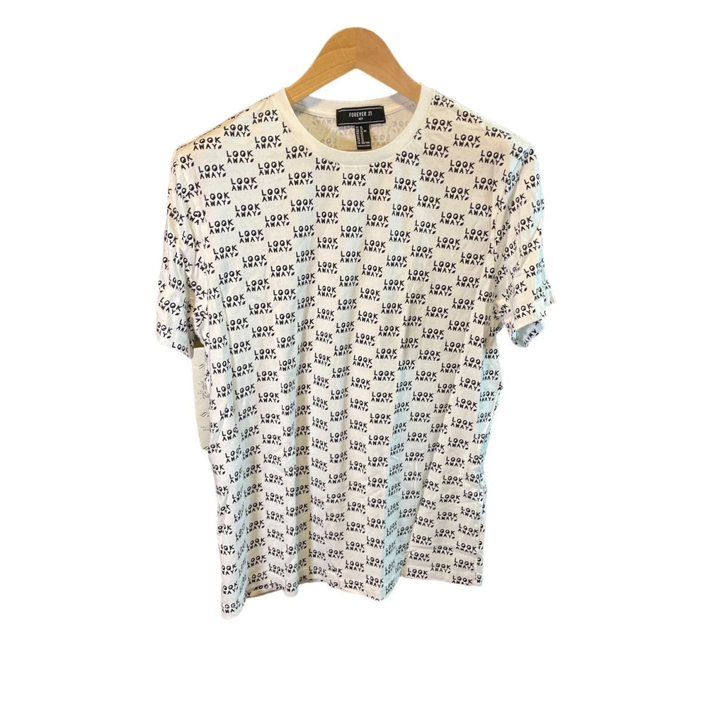 Forever 21 Mens Crew Neck Look Away T Shirt Sz XL Unisex