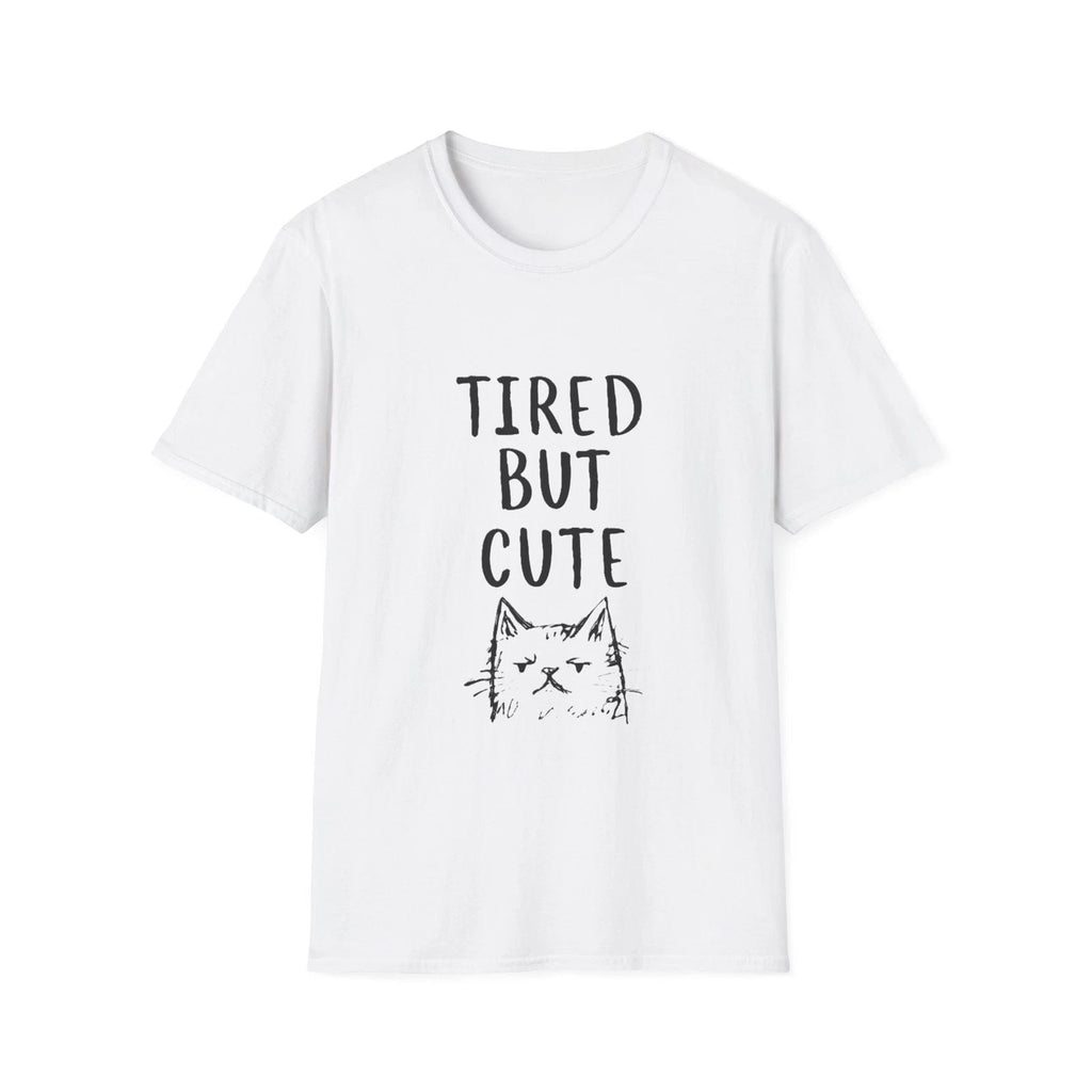 Tired But Cute Cat , Funny Cat Tee, Unisex Softstyle Unisex