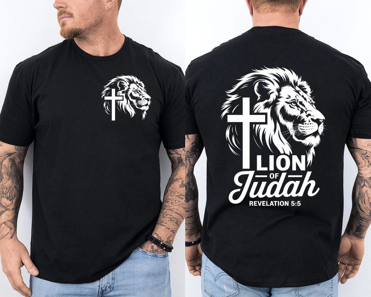 Christian Faith Jesus Christ Lion of Judah Strength Cross Front & Back Unisex