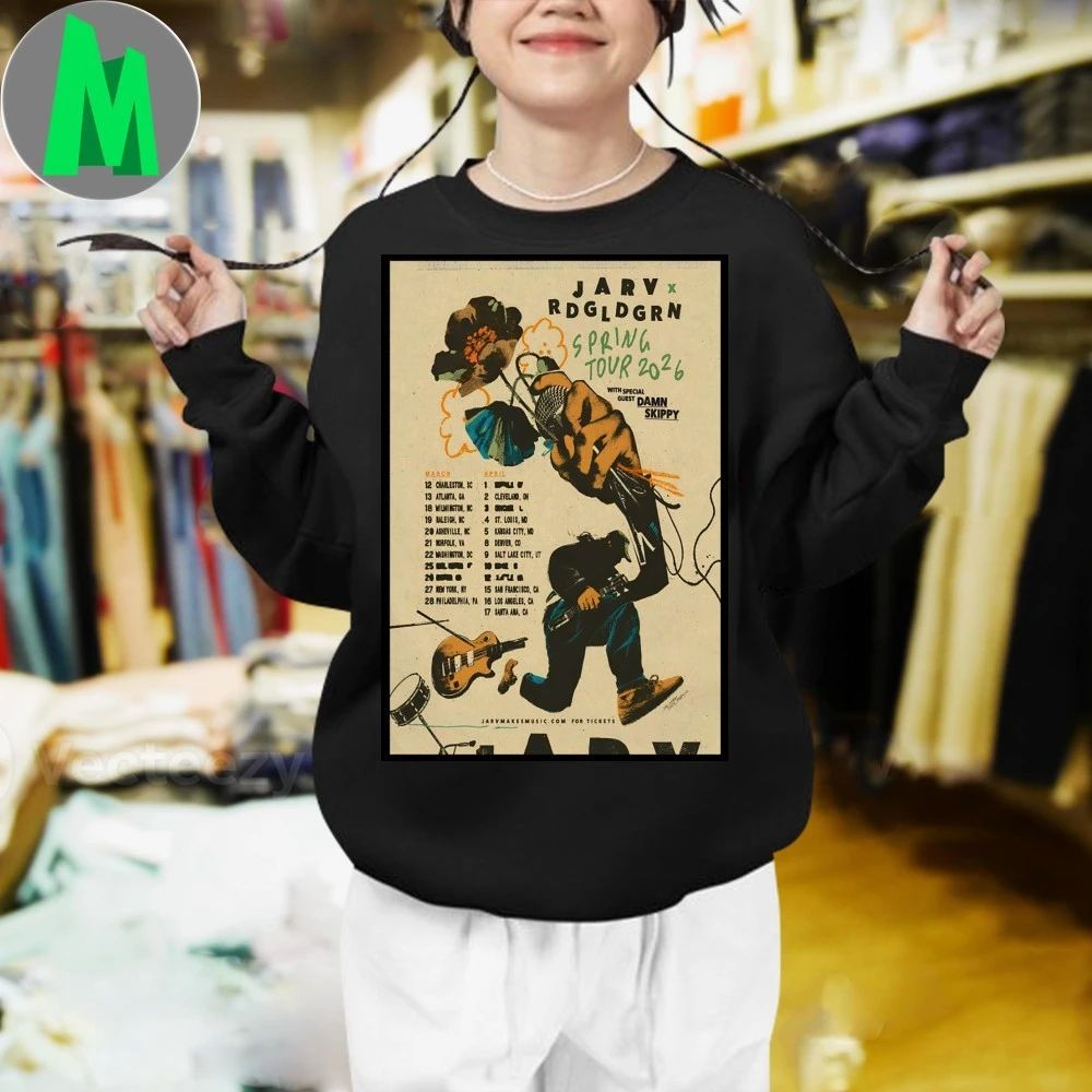 Jarv And Red Gold Green Spring Tour 2026 Poster Shirt Unisex
