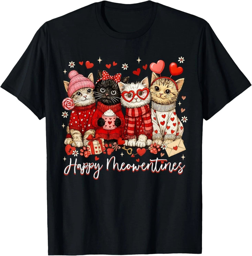 Happy Meowentines Cute Valentine Cat Lovers Girls Women Unisex