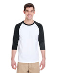 Gildan Adult Heavy Cotton Three-Quarter Raglan Sleeve Stylish Plain T Shirt G570 Unisex