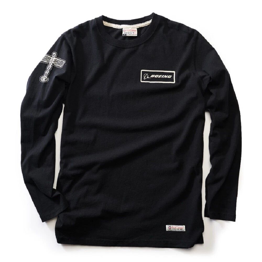 Red Canoe Boeing Vintage Logo Long Sleeve - Black Unisex