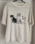 Power to the People Japan Kitten Tee - Vintage Aesthetic - Slub Cotton - M Unisex