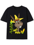 Funny Hee Haw Donkey Graphic Vintage Farm Animal Humor Casual Tee Unisex