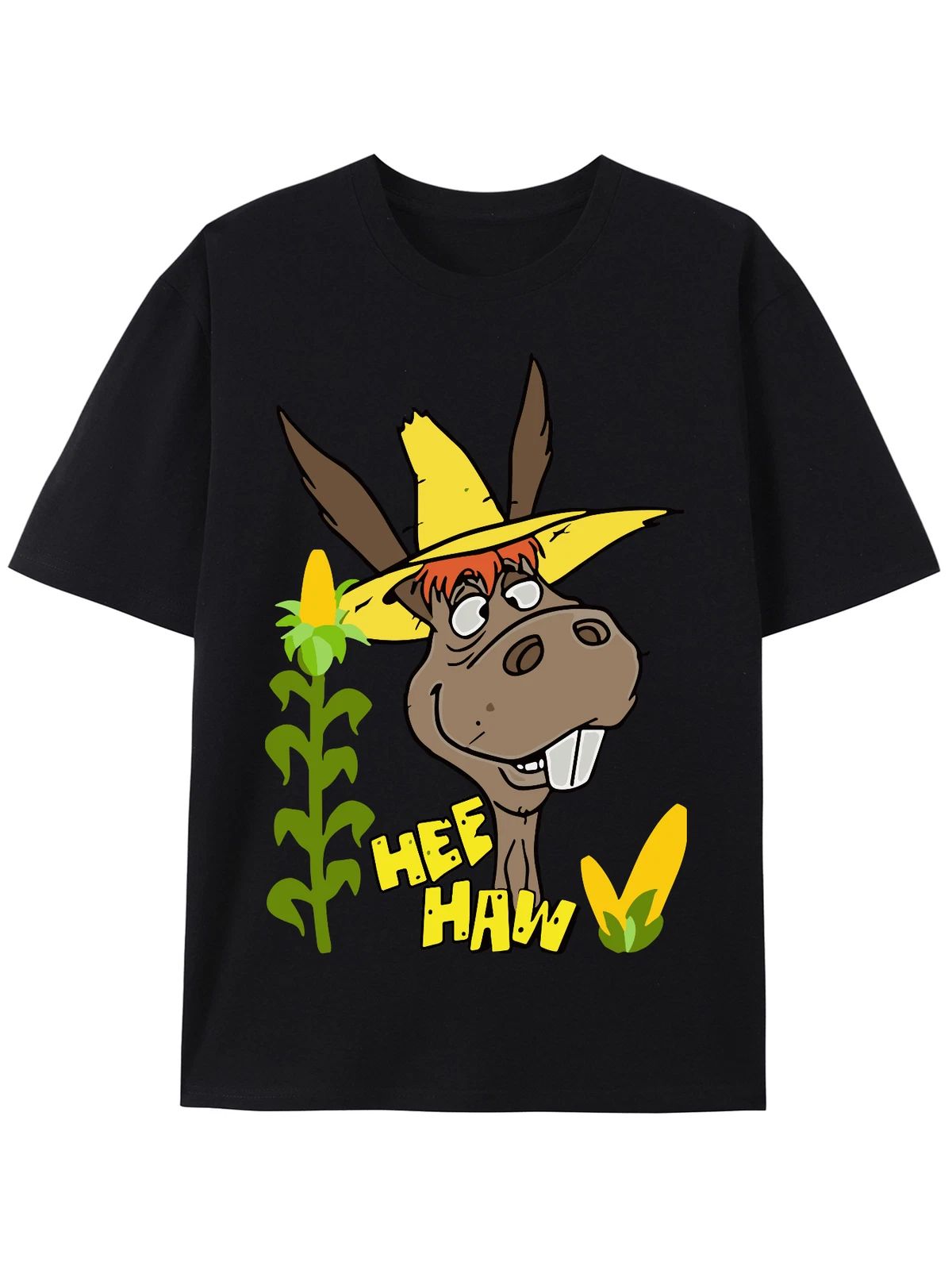 Funny Hee Haw Donkey Graphic Vintage Farm Animal Humor Casual Tee Unisex