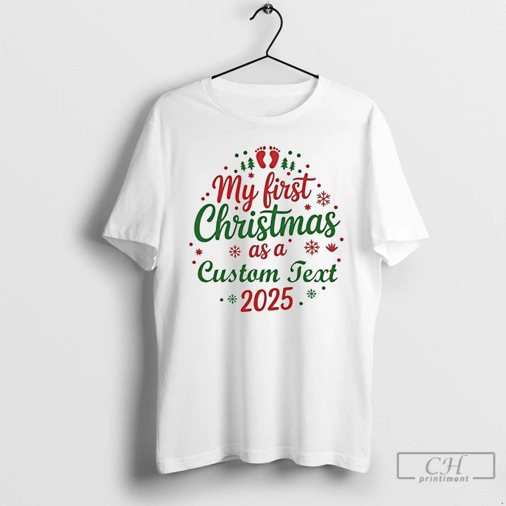 Premium Personalized My First Christmas Of Family Matching 2025 Custom T Shirts Unisex