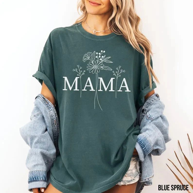 Flower Mama Comfort Tee Mothers Day Gift Cute Unisex