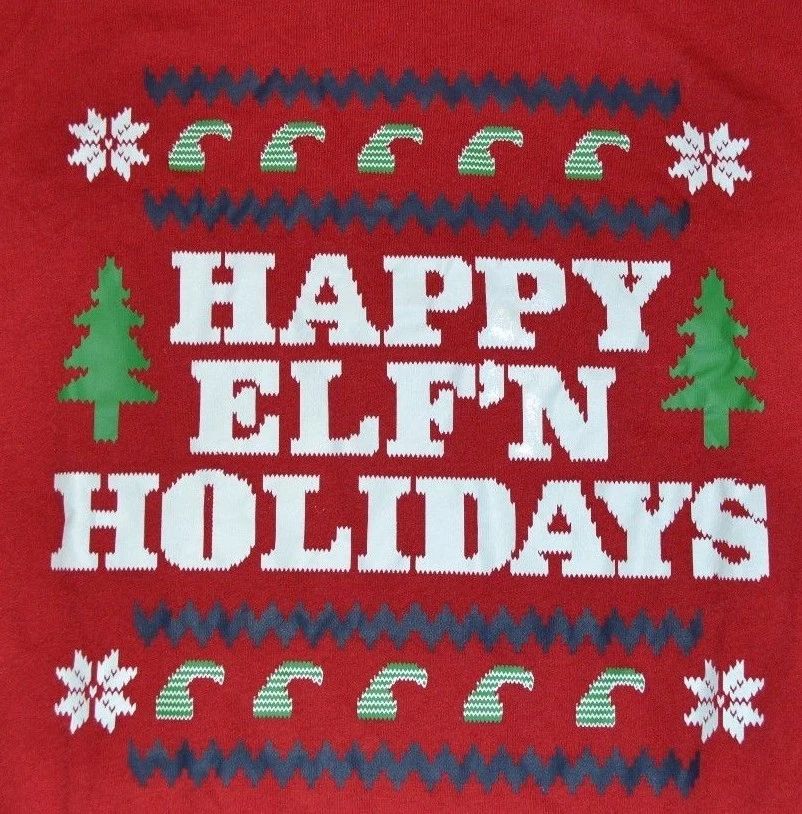 Happy ELF'N Holidays Men's Christmas Tee Adult New with Tags Unisex