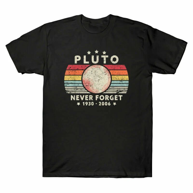 Pluto Never Forget Retro Style Funny Space Science Vintage Men's Cotton Unisex