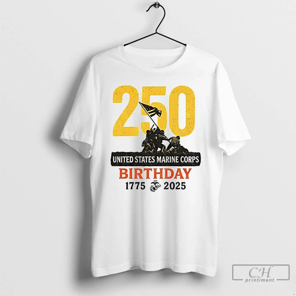 Classic Usmc 250th Birthday United States Marine Corps Anniversary 1775 2025 T Shirts Unisex
