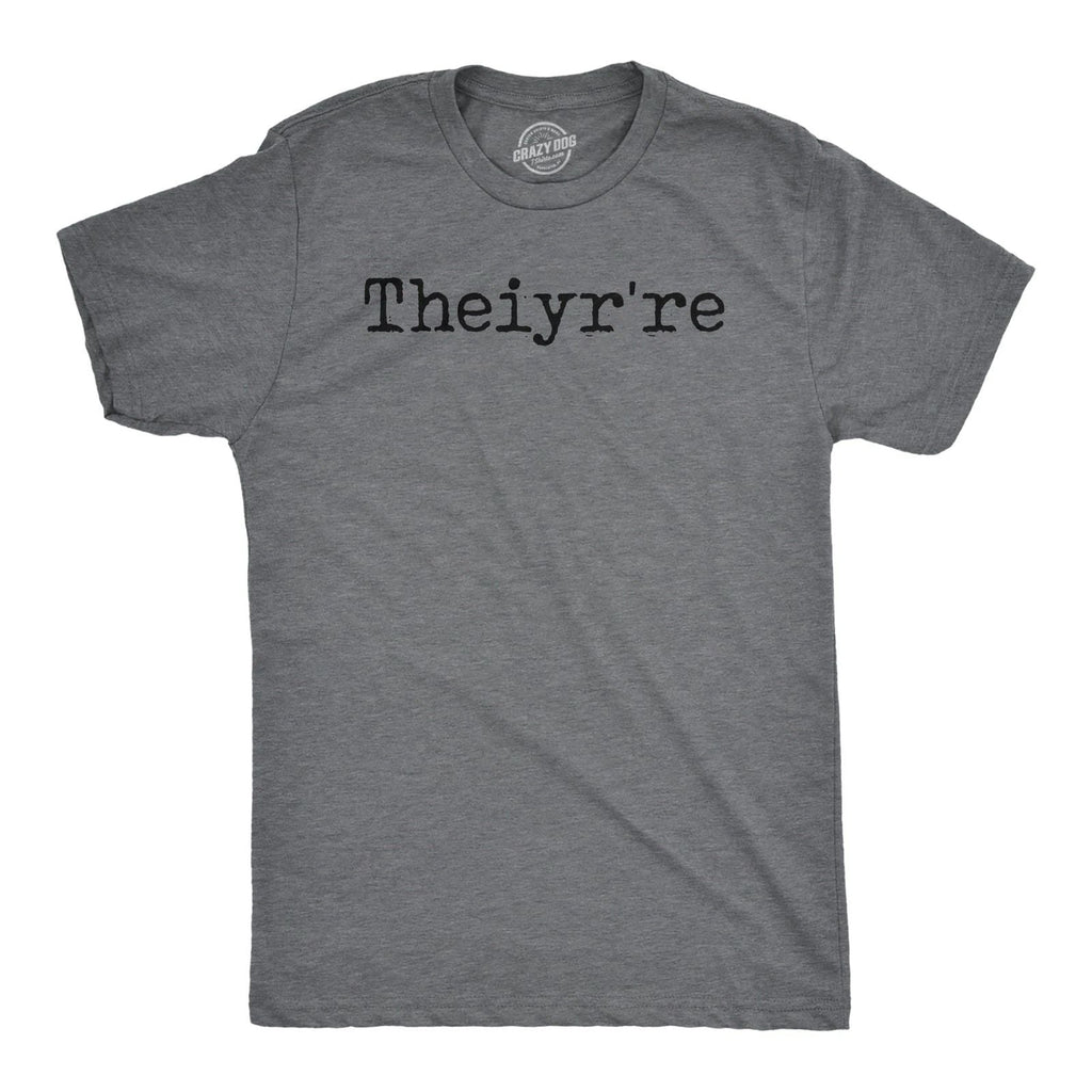 Mens Funny T Shirts Theiyr're Spelling Joke Sarcastic Tee for Men Unisex