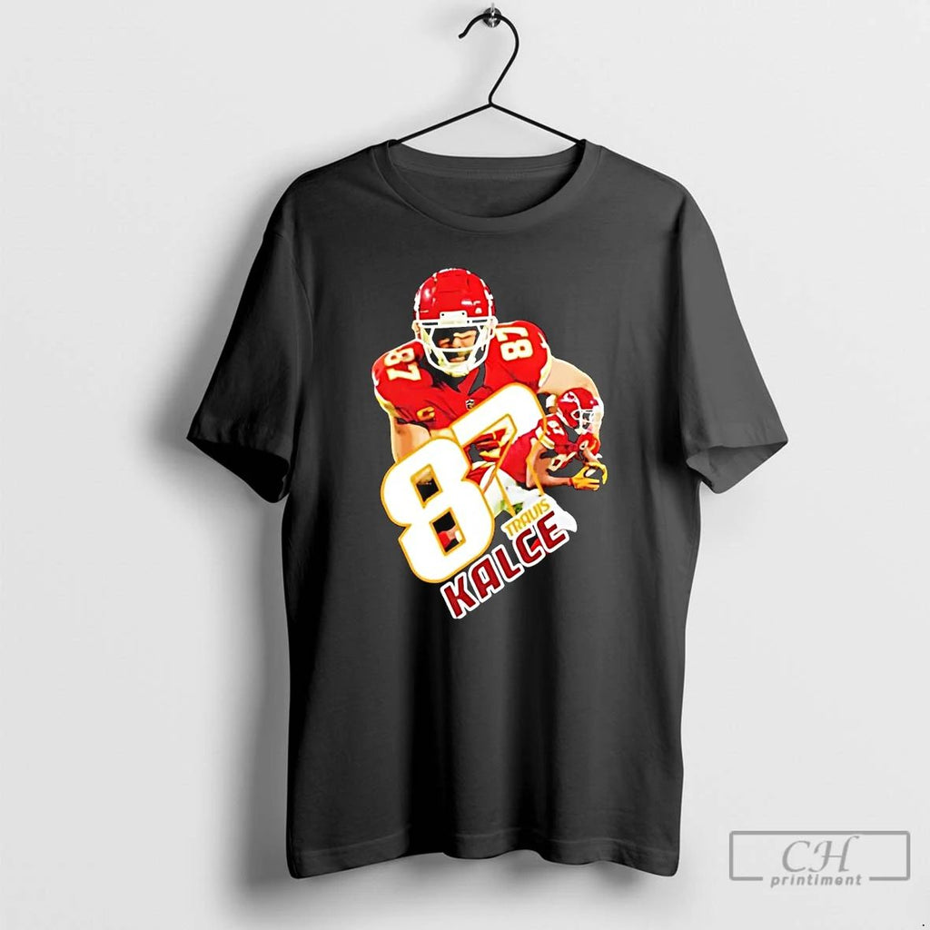 Classic Travis Kelce Dribbling Picture Collage T Shirts Unisex