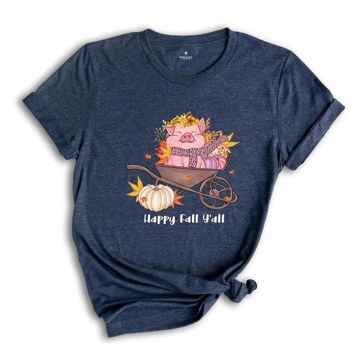 Happy Fall Y'all Shirt, Fall Season Shirt, Cute Pig Shirt, Hello Fall, Pumpkin S Unisex
