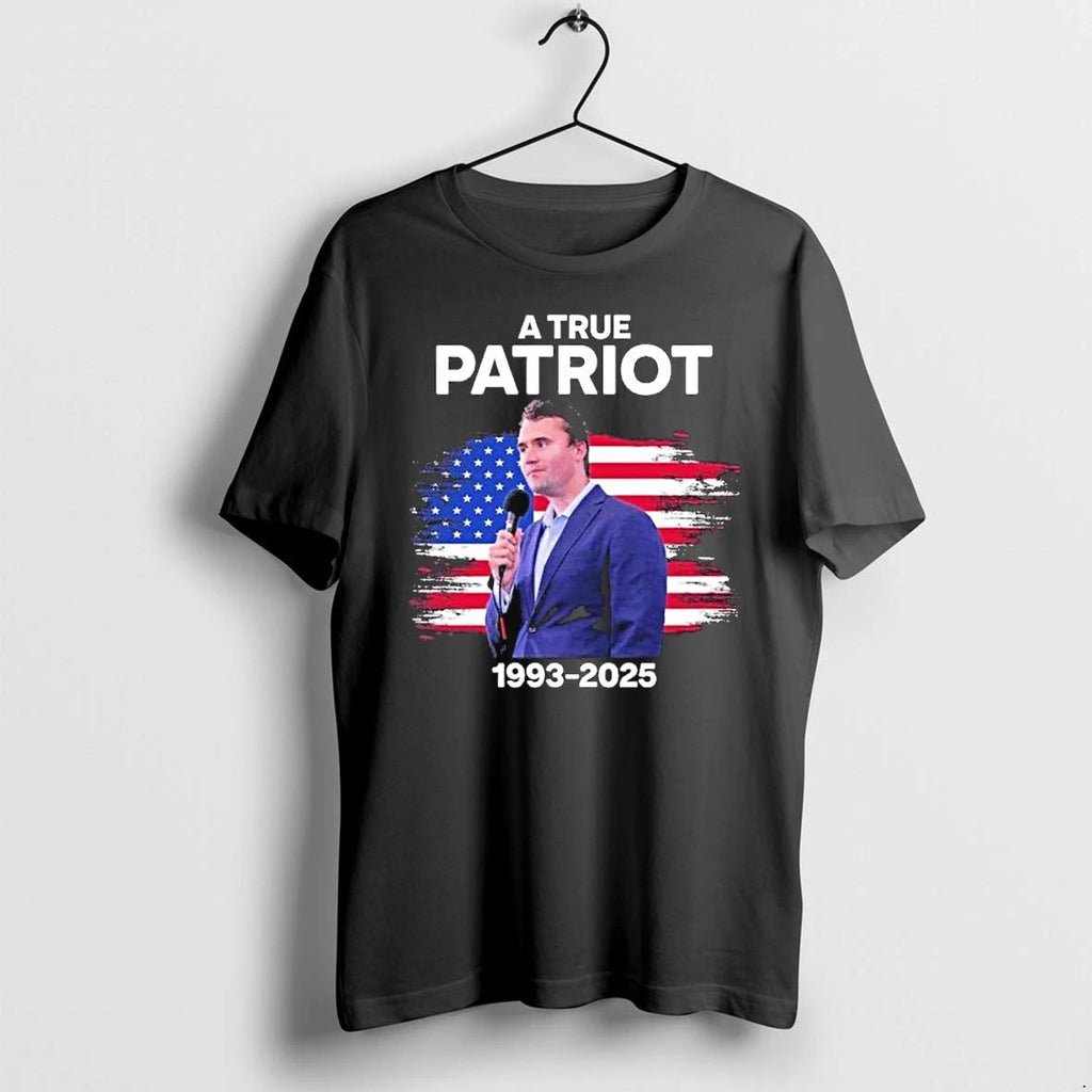 Charlie Kirk 1993 2025 A True Patriot America Flag Tshirts Sweater Unisex