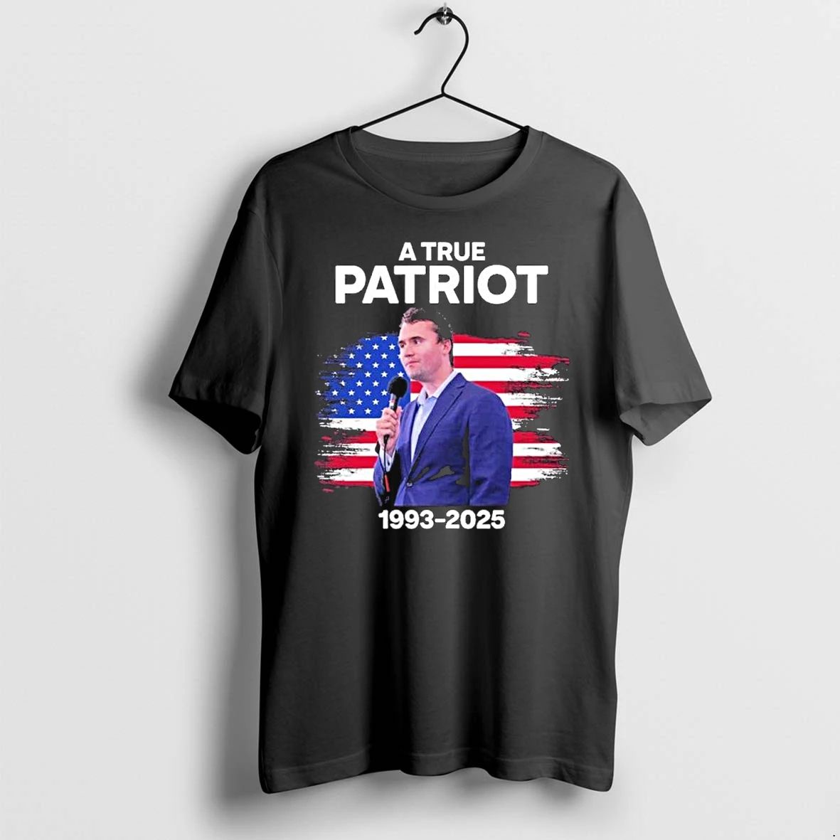 Charlie Kirk 1993 2025 A True Patriot America Flag Tshirts Sweater Unisex