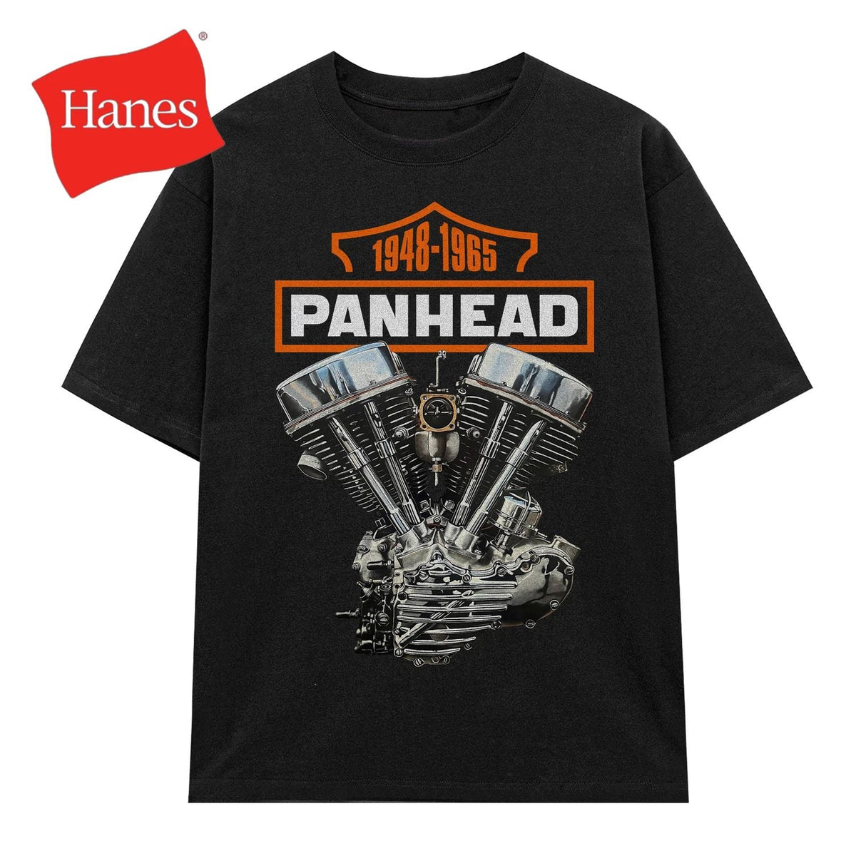 Hanes Tag Panhead HD Motorcycles Biker 90s Vintage Feel 104026 Unisex