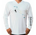The Bahamas Flag Map Sport UV Protected UPF 50 Long Sleeve Hood Fishing Unisex