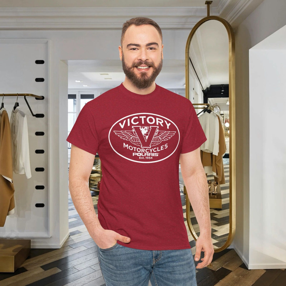 Victory Skull Motorcycle Vintage Logo Classic Biker Tee Unisex Unisex