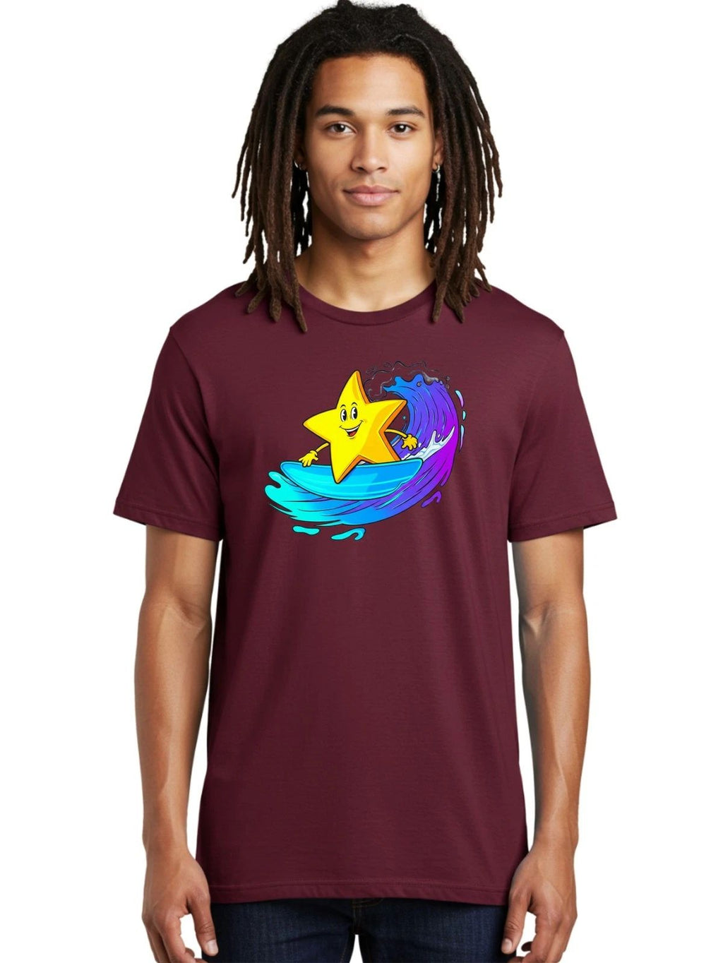 Star-Surfing-1 Mens Graphic Tee,100% Cotton,Casual Summer Wear Unisex
