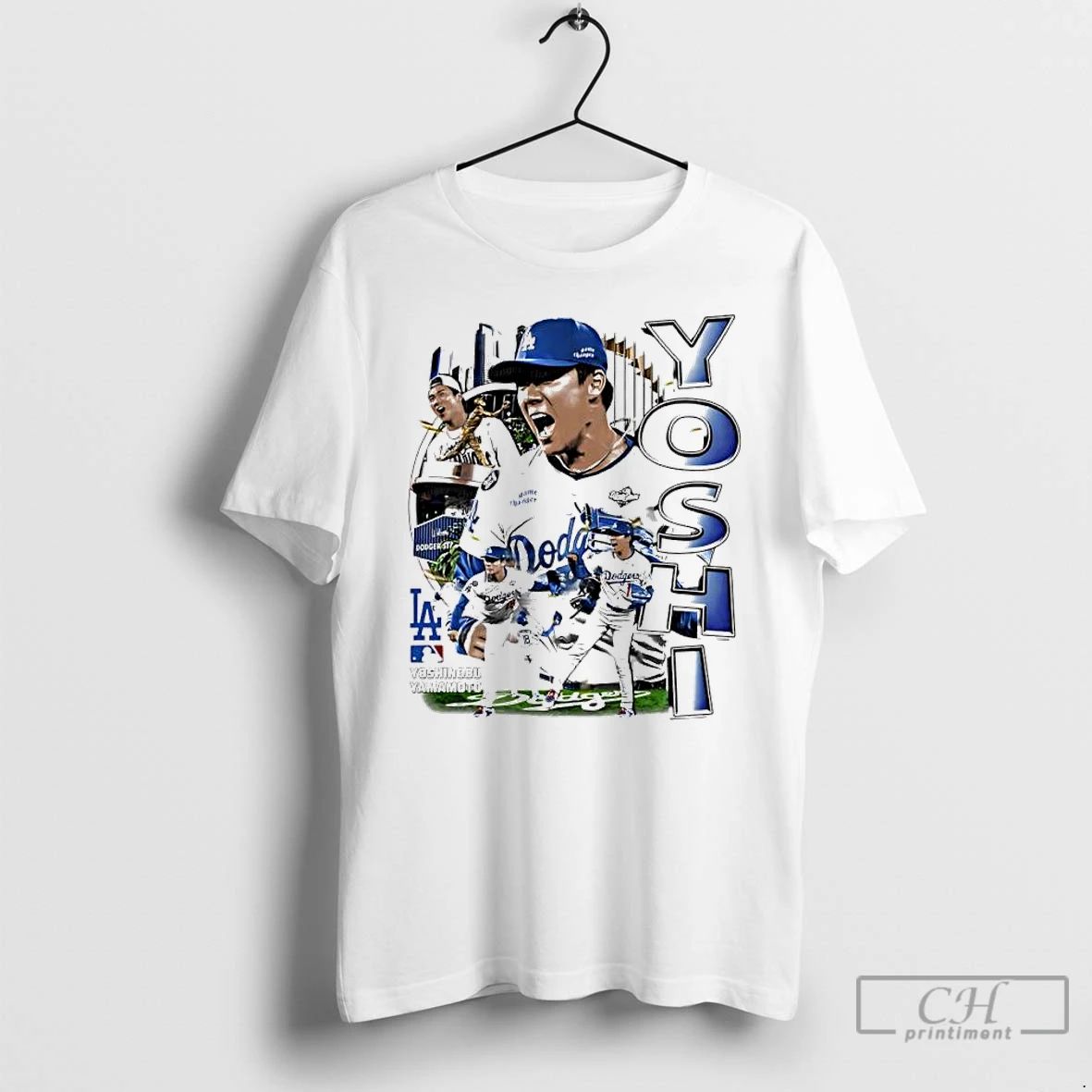 Premium Yoshinobu Yoshinobu Yamamoto La Dodgers Player Collage Vintage T Shirts Unisex