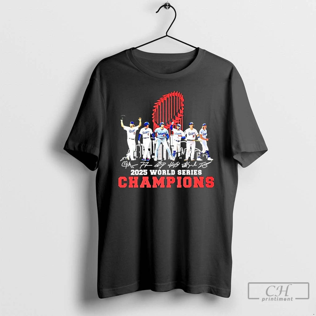 Classic 2025 World Series Champions Los Angeles Dodgers Signature T Shirts Unisex
