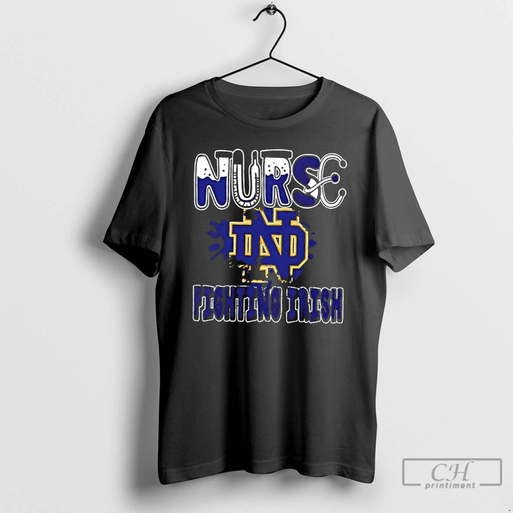 Classic Nurse X Notre Dame Fighting Irish Football T Shirts Unisex