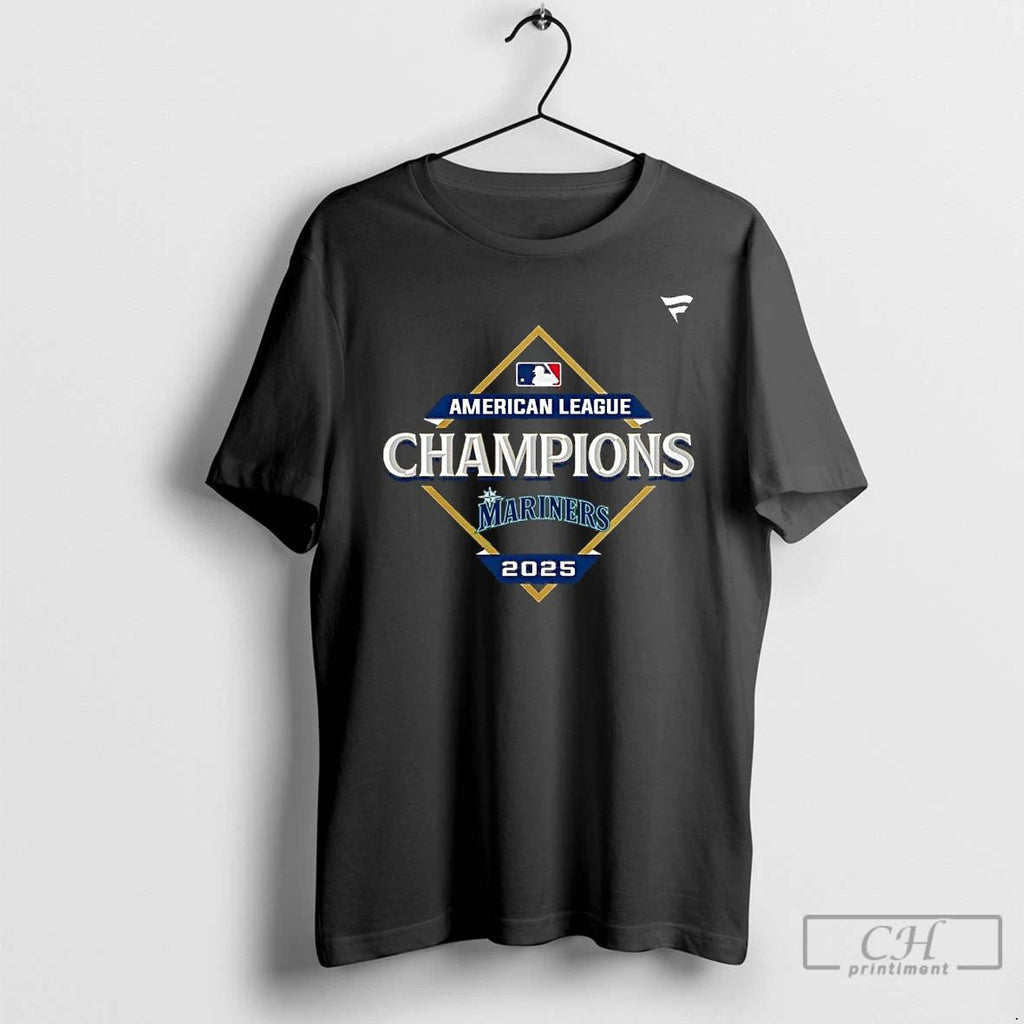 Classic Seattle Mariners 2025 American League Champions Locker Room T Shirts Unisex