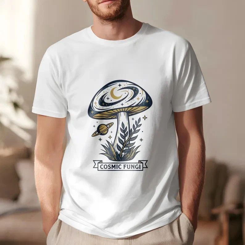 Cosmic Galaxy Mushroom Space Stars Universe Comfort Tee Unisex