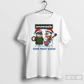 Premium Funny Christmas Snowasis Some Might Sleigh Snowman Rock Band Parody T Shirts Unisex